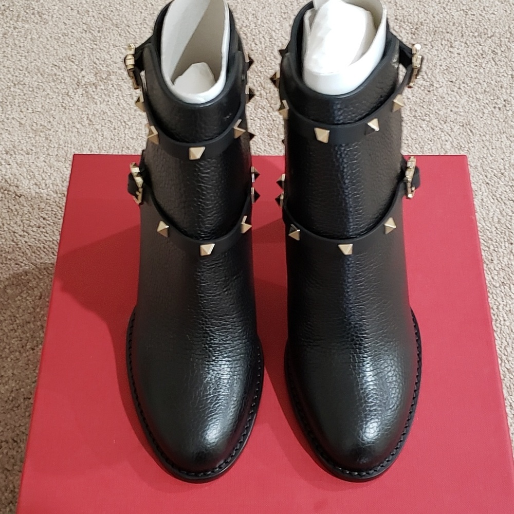 Valentino Rockstud Buckle Dtrap Bootie 100mm